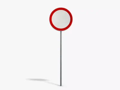 No Entry Sign Low-poly 3D model