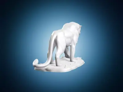 Panther Wild Cat Statue 3D print model