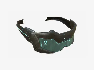 SciFi Glasses F06 Dark Steel - Character Design Fashion Low-poly 3D model