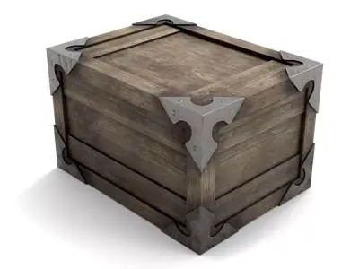 Ancient Wooden Box 2 Low-poly 3D model