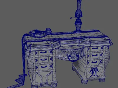 Stylish Magician Alchemist Table Oil Lamp Low-poly 3D model