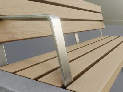Street Bench 10 Version 3 Low-poly 3D model
