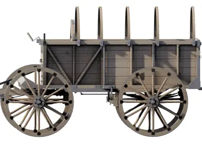 Light army field wagon 3D model