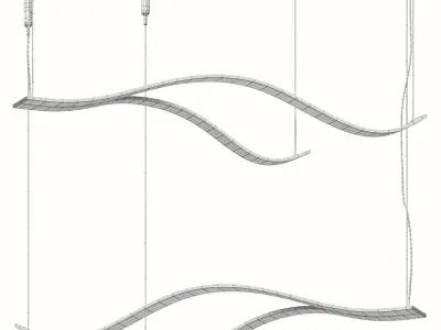 Creative Modern LED Abstract Chandelier 3D model
