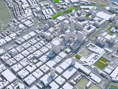 Cape Town Downtown South Africa Low-poly 3D model