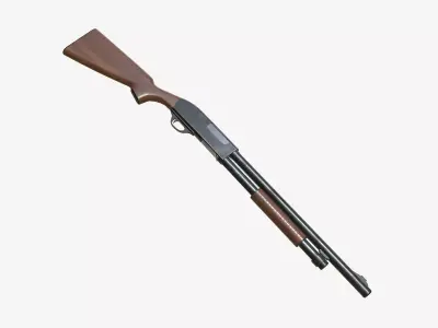 Shotgun PBR Pumpgun Low-poly 3D model