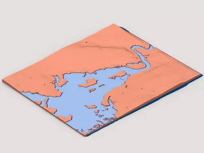 Low Poly Mountain Landscape Terrain 3D model