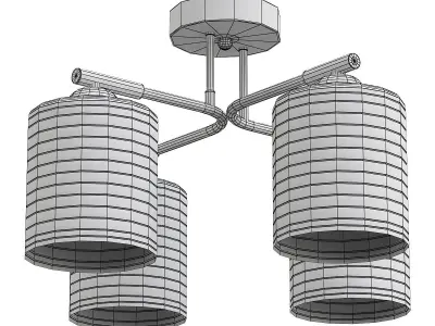 escada-1124-4p three light ceiling fixture - gold 3D model