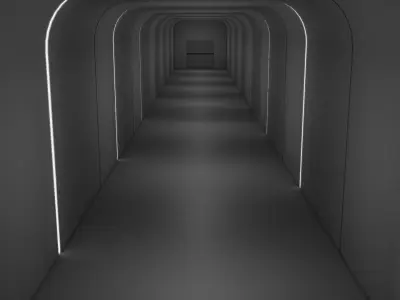  Sci Fi Tunnel Low-poly 3D model