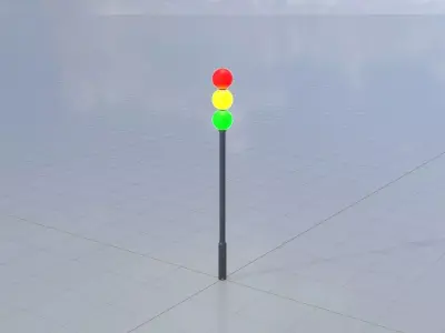 Spherical stylized traffic light design 3 3D model
