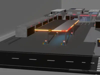 gas station  3D model
