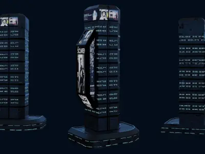 Sci-fi Buildings Pack 10 Low-poly 3D model