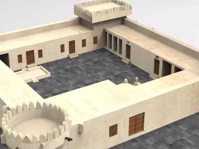 Al Koot Fort Qatar 3d Model  3D print model