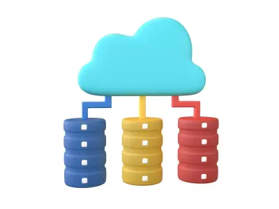 Cloud Database Icon v1 003 Low-poly 3D model