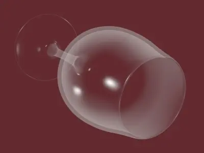 Wine Glass Low-poly 3D model