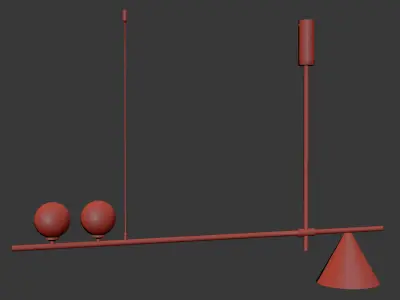 Mid Century Modern 3 Light 3D model