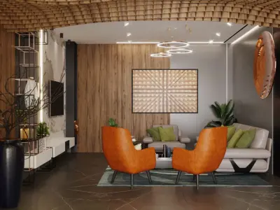 living room 3d model interior morden with parametric ceiling  Free 3D model