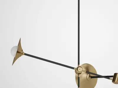 Hanging Lamp Skew Copper Lamp 3D model
