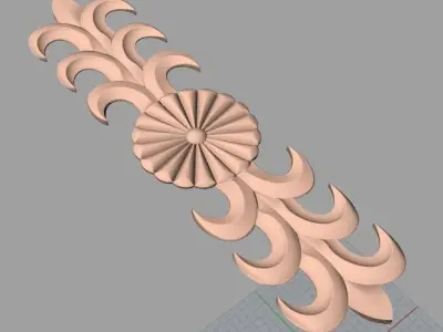 Door design 3D relief model STL format file for CNC carving E676 3D model