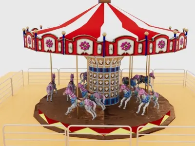 CAROUSEL 3D Low-poly 3D model