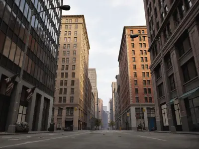 Downtown City Pack Low-poly 3D model