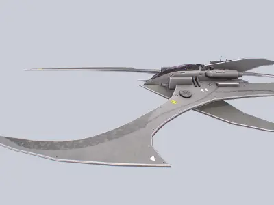 Scifi patrol vehicle Low-poly 3D model