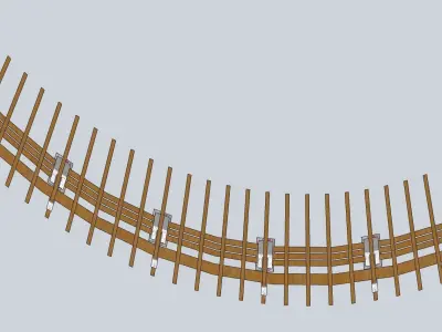 wooden pargola in curve sketchup model 3D model