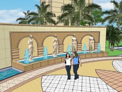 landscape for buildings  Low-poly 3D model