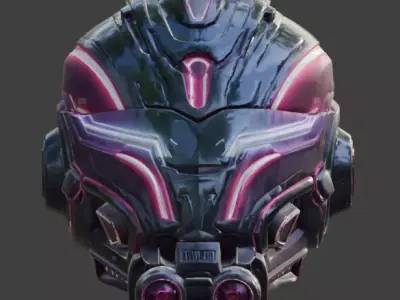 Cyber-Tech Tactical Helmet 3D Model Low-poly 3D model