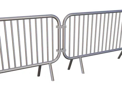 street barrier scale 1-1 and 1-35 Low-poly 3D model