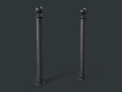 Street Bollard 11 PBR Game Ready Low-poly 3D model