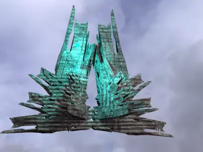 Cyberpunk Dystopian crystal Star crown 3D model