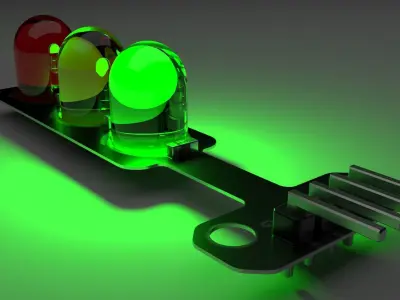 Traffic Lights LED Module With Illuminating Animation 3D model