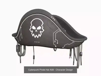 10 Cyberpunk Pirate Hats A Collection - Character Design 3D Model Pack