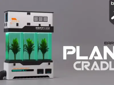 Palmplant cradle Low-poly 3D model