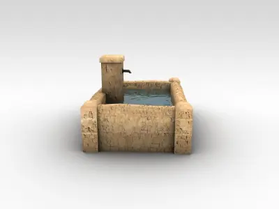 Stone Fountain Low-poly 3D model