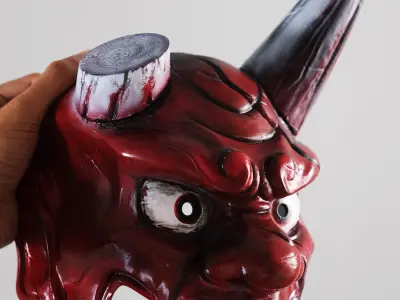 Street Fighter 6 Akuma Mask - Oni Hannya Samurai Ghost Mask 3D print model