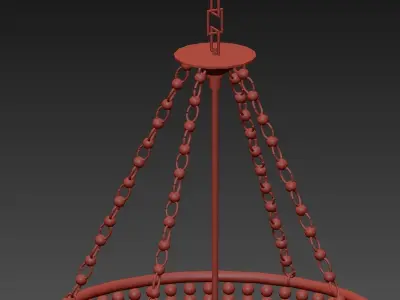 Jacqueline chandelier with crystals hanging from it 3D model