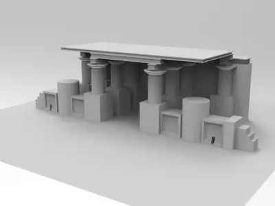 Egyptian Castle Entrence Low-poly 3D model