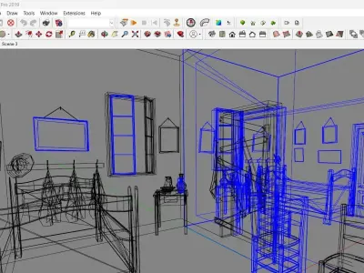 Bedrooms Low-poly 3D model
