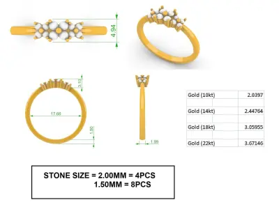 Scintillating Gold Ring 3D print model