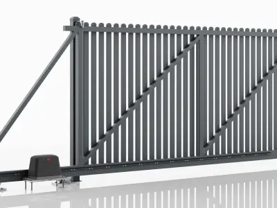Aluminum Electric Sliding Gate - Model 3 - 3D model