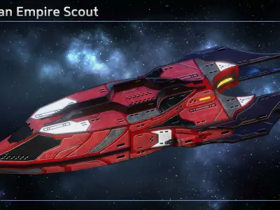Spaceship Thaalian Empire Fighters Low-poly 3D model