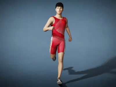 Original rowers  kayakers  Male Athletes 3D model