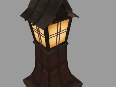 Japanese Dojo Low-poly 3D model