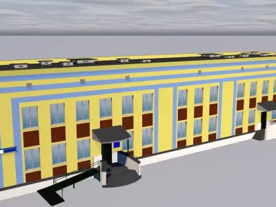 School building 3D model 100