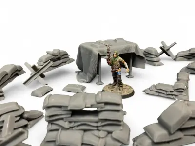 Sandbag Barriers 3D print model