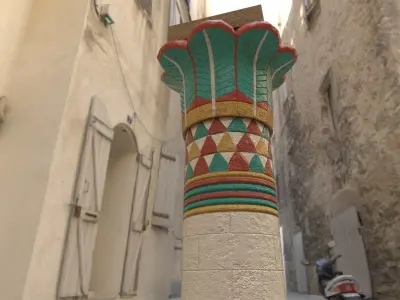 Tall Egyptian Column Low-poly 3D model