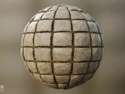 Stone Pavement PBR Material Texture