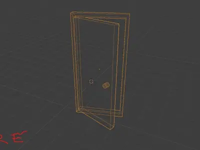 LowPolyAjarDoor door Low-poly 3D model